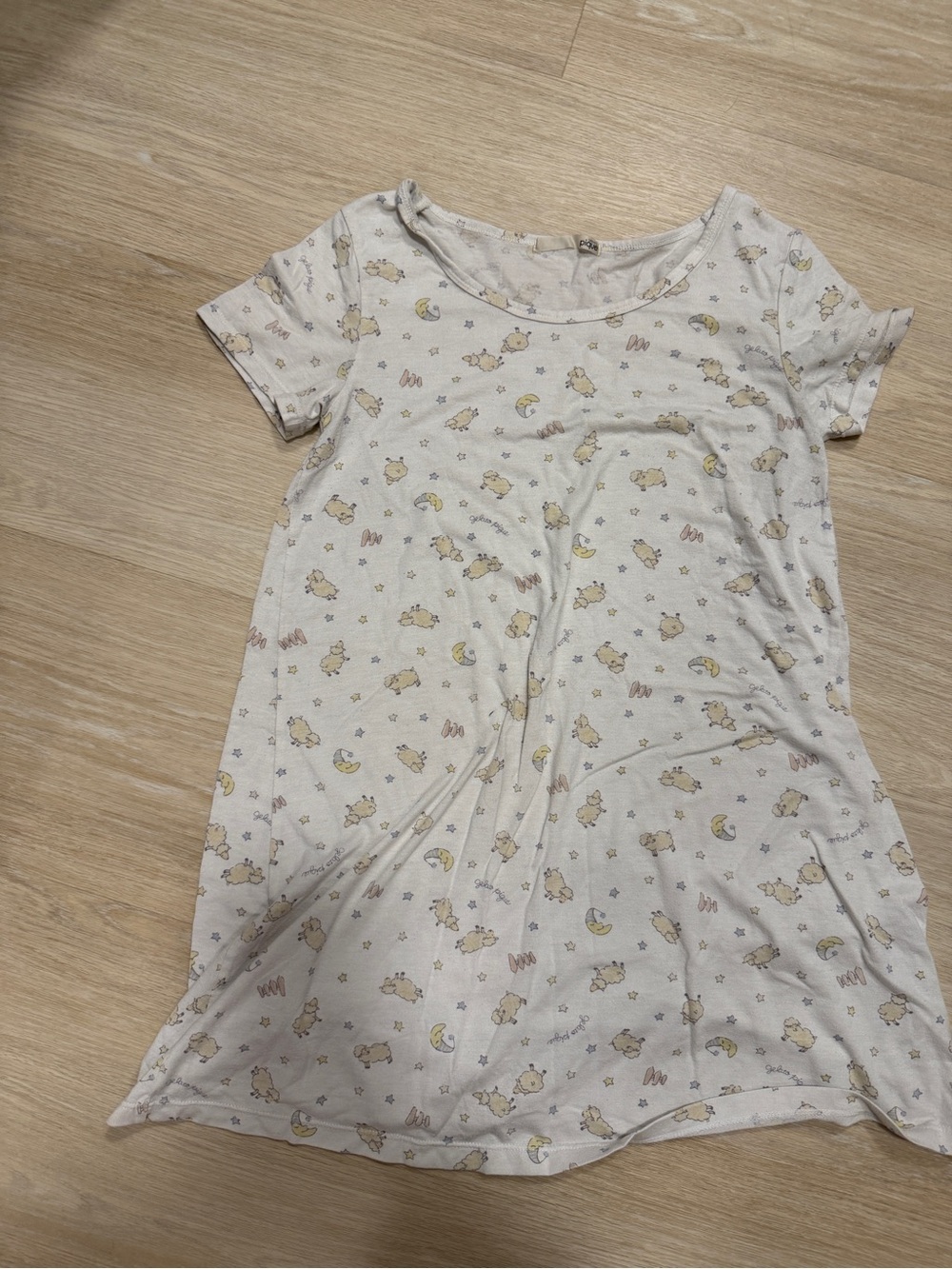 Gelato Pique Short-Sleeve Nightgown pajama dress with sheep & star Print